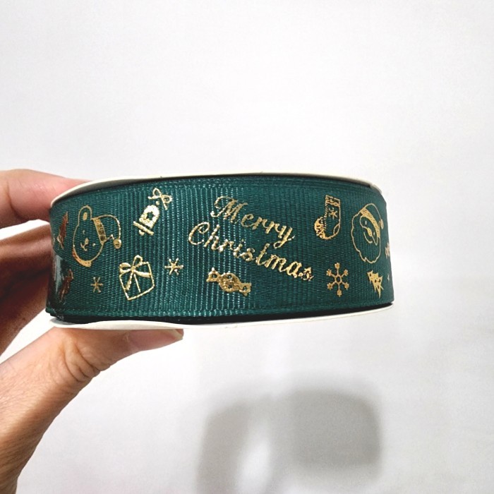 Pita Natal 2 cm Dekorasi Parcel Hiasan Pita Kain Merah Pohon Natal