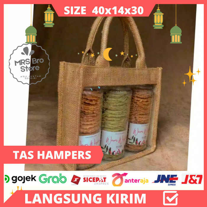 Tas hampers Goni/ Kantong hampers Natal Goni/ tas tote bag karung goni
