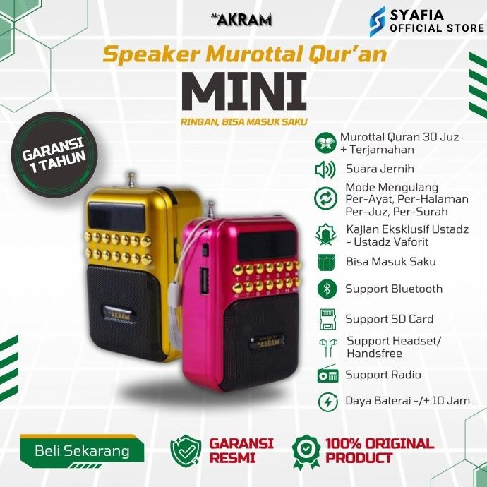 Speaker AlQuran Quran Murottal Murotal Hafizh 30 Juz Al-Akram Mini [terbaik]