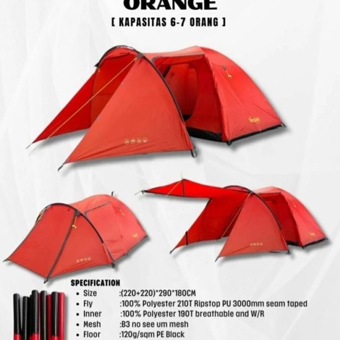 Tendaki Moluccas 6 Pro Tenda Dome Kapasitas 6 - 8 Orang Family Tent