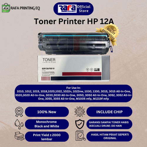 TERBARU Toner Cartridge Compatible Q2612A 12A-Printer LaserJet HP 1010 1020
