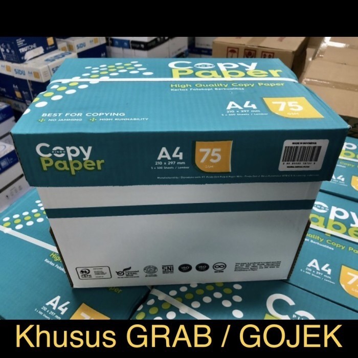 

TERBARU - HVS Putih A4 75g, Copy Paper KHUSUS GRAB / GOJEK