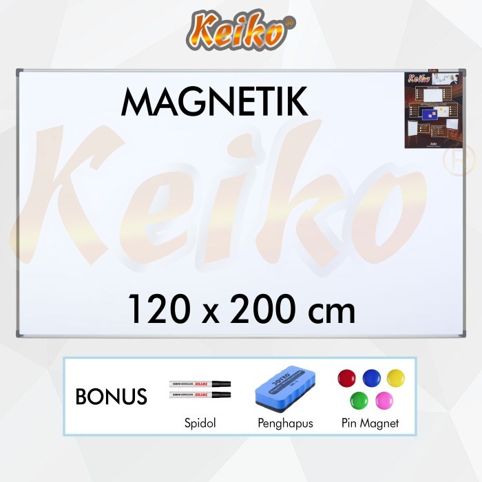 

TERBARU Papan Tulis Whiteboard Gantung Magnet Single Face Keiko 120 x 200 cm