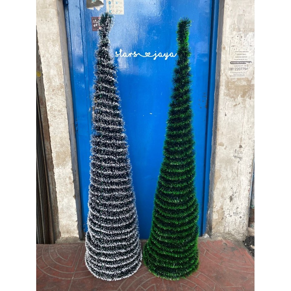 Pohon Natal Minimalis, Pohon Natal Ramping Moderen Model Spiral