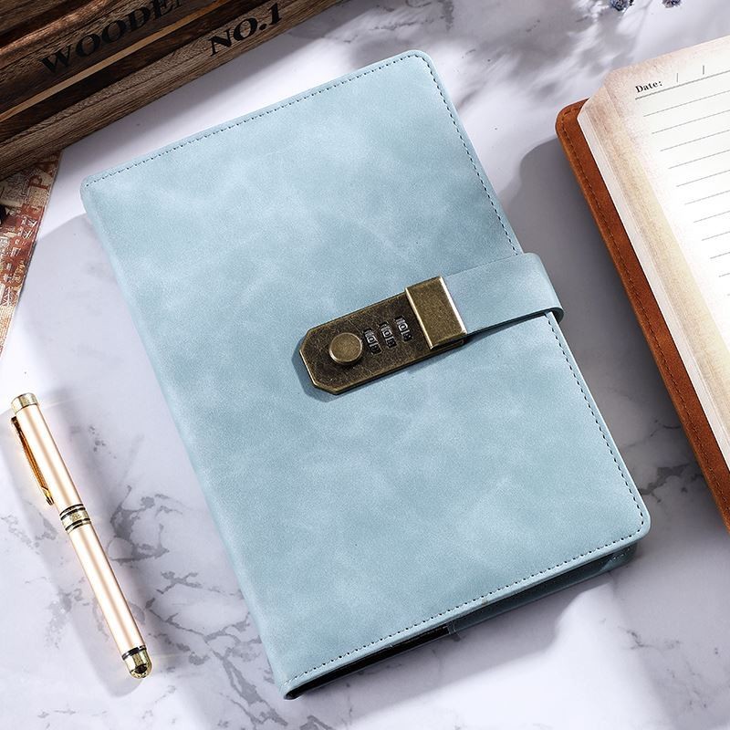 

Password-Protected Noteboy Primary School Girls Diary with Lock Simple Artistic Retro Girl Cute Princess Password Lock Notebook