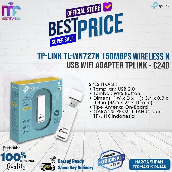 

TP-LINK TL-WN727N 150Mbps Wireless N USB Wifi Adapter TPLINK - c24d