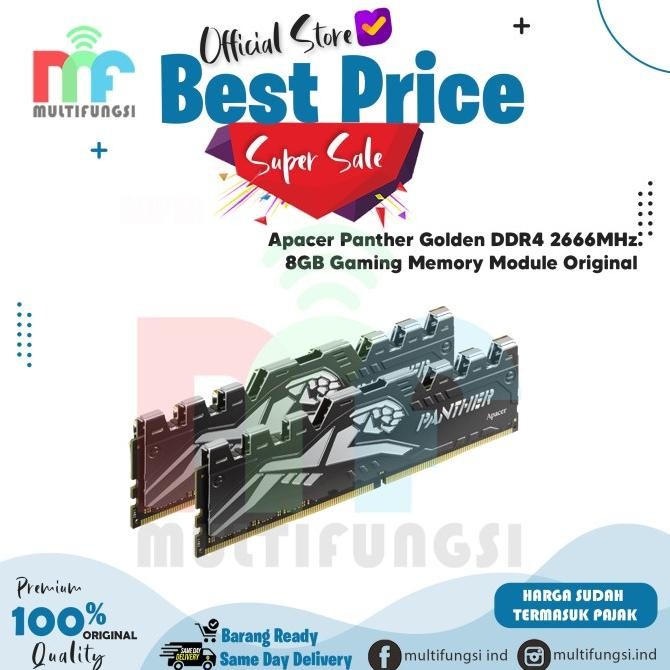 

Apacer Panther Golden DDR4 2666MHz 8GB Gaming Memory Module Original