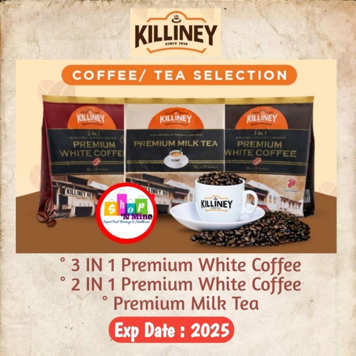 

Terlaris Killiney Premium White Coffee 3In1 / 2In1 / Milk Tea Sachet Singapore