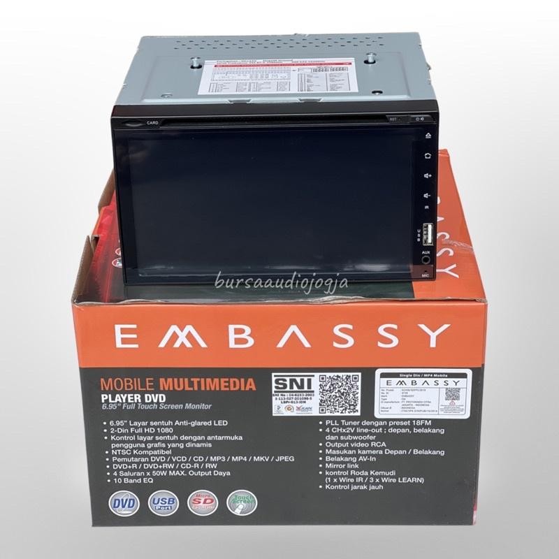 Tape Mobil Head Unit Double Din Dvd Tv Embassy 7 Inch Mirorlink Bluetooth Pnp Toyota