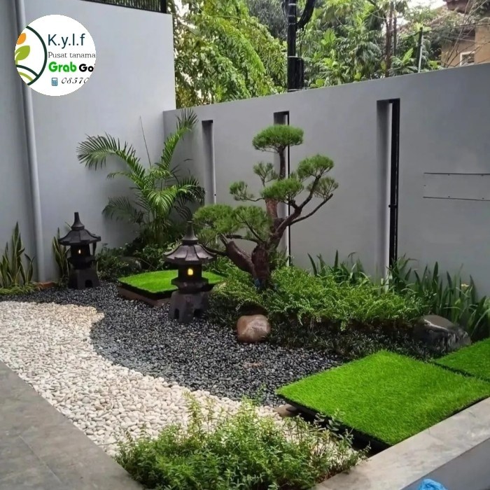 taman depan rumah / jasa taman rumput / taman batu koral / jasa taman
