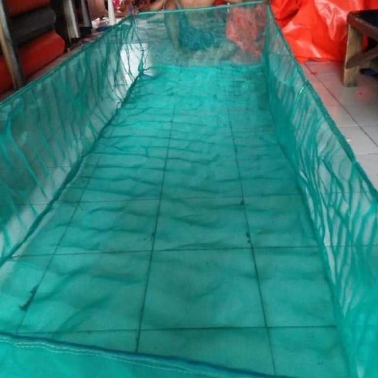 Murah Viral K2105 Keramba Hapa 2M X 1M X 0.5M Ikan Burayak Larva Anak Kain Kasa Hijau Siap Pakai Tal