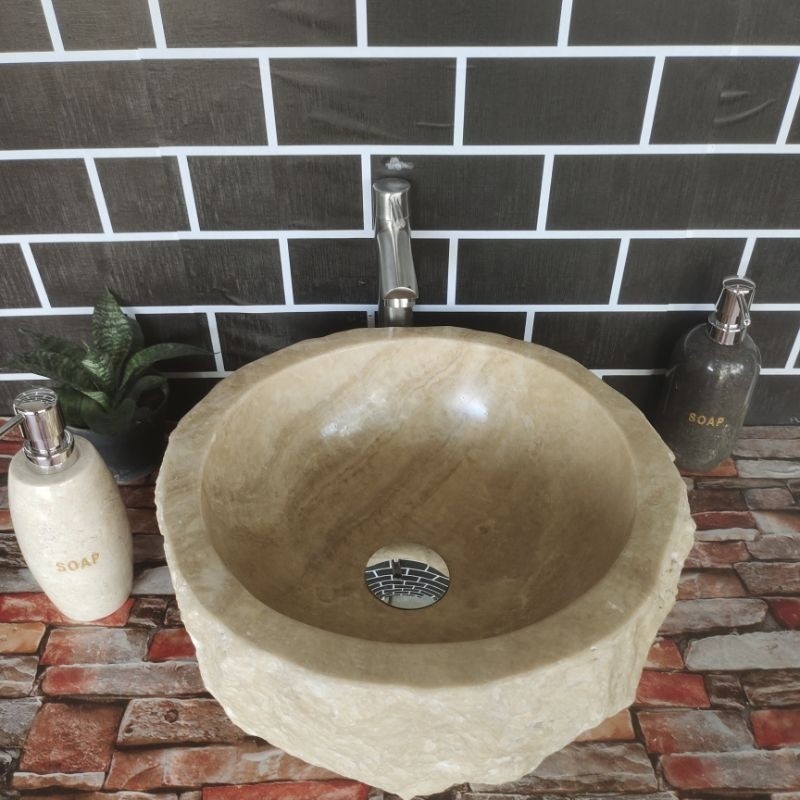 Wastafel Batu Onyx Natural | Wastafel Minimalis | Wastafel Kamar Mandi | Wastafel Cuci Tangan | Grat