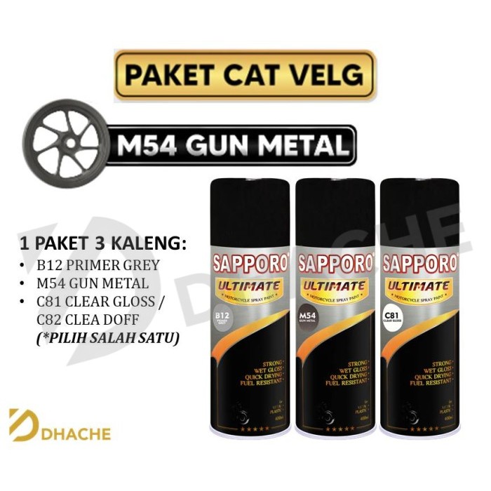 Paket Cat Velg M54 Gun Metal Sapporo Ultimate / Sapporo Spray