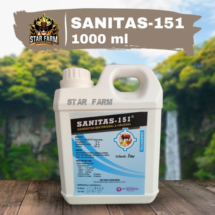 Terbaru Sanitas 151 Desinfektan Netto 1Lt - Star Farm