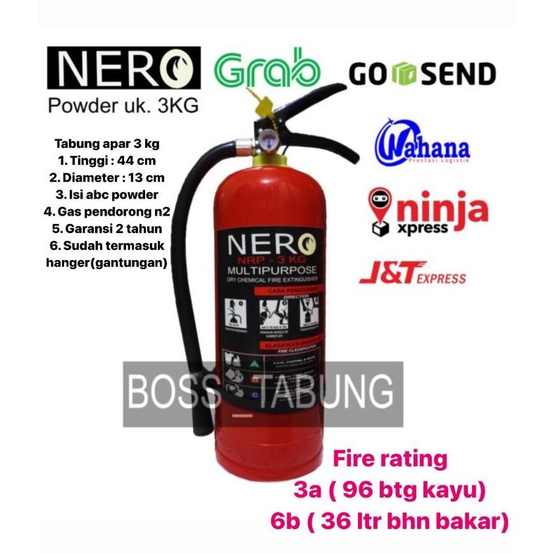 PROMO / APAR / TABUNG PEMADAM / TABUNG PEMADAM API 3KG / NERO