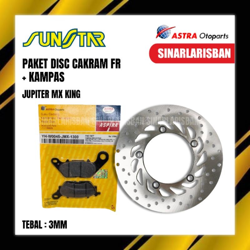 PAKET PIRINGAN DISC CAKRAM DEPAN + KAMPAS JUPITER MX KING SUNSTAR