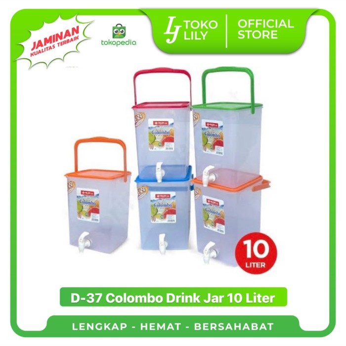 Drink Jar/Tempat Es Buah Kran Dispenser Colombo 10 Liter D-37 Lion Star