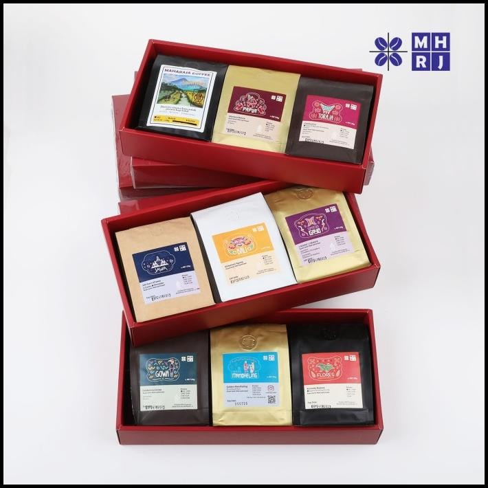 

Indonesia Ring Of Flavor - Kopi Maharaja Single Origin Gift Set Kemasan Hadiah Arbika/ Robusta/ Blend Gayo, Mandheling, Flores, Toraja, Papua Dll