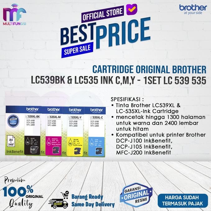 

Cartridge Original Brother LC539BK & LC535 Ink C,M,Y - 1set LC 539 535