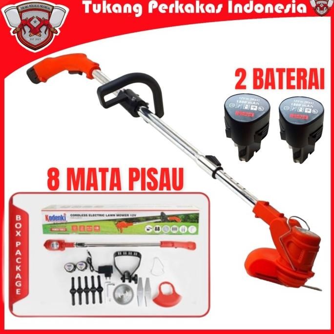 READY Kodenki mesin potong rumput baterai cordless brush cutter 12 volt