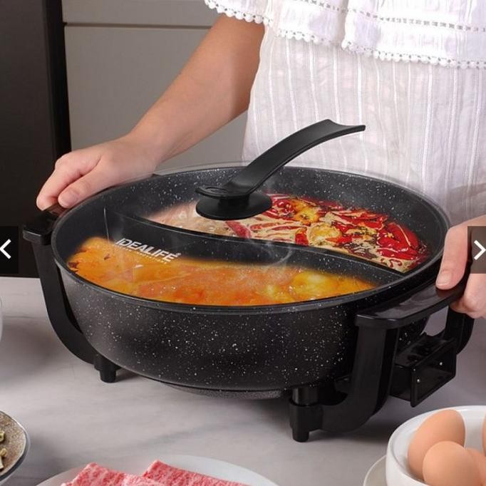 READY Idealife IL-116A Panci Listrik Shabu Rebus Kompor Elektrik IL 116A Alat Masak Steamboat Kuah S