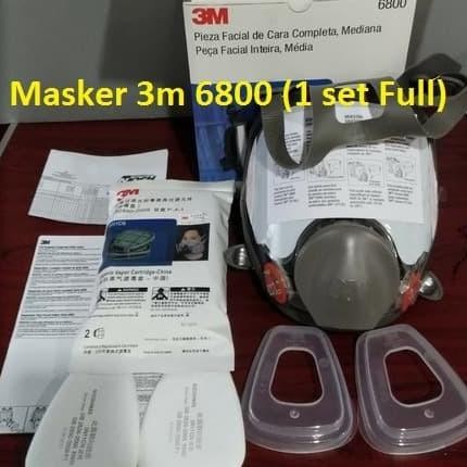 3M Masker Reusable full Face Mask Respirator 6800