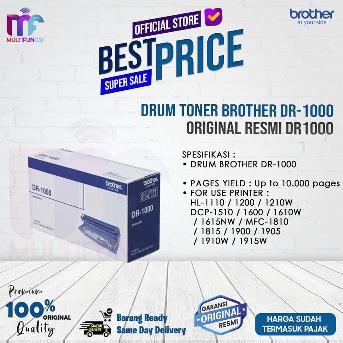 

Drum Toner Brother DR-1000 Original Resmi DR1000