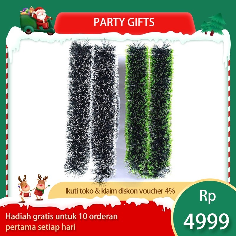 PARTYGIFTS Slinger Natal Putih Salju Selinger Natal Hijau Daun Slinger Dekorasi Pohon Natal