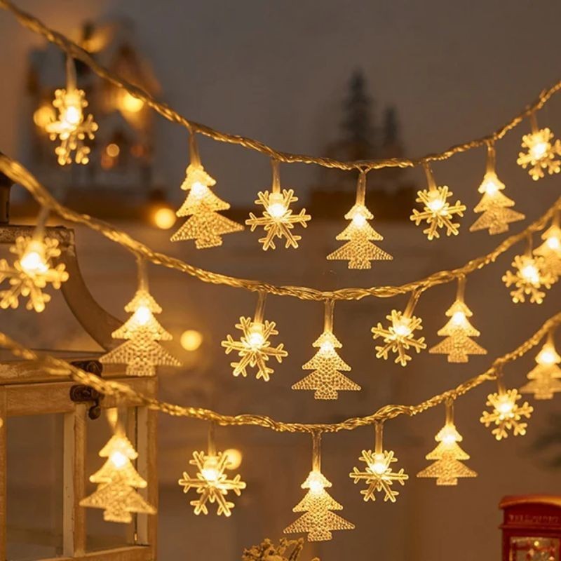 (FREE BATERAI) Lampu Tumblr Snowflake 3 Meter 20LED / Lampu Tumblr Natal LED 10 meter / Lampu Tumblr