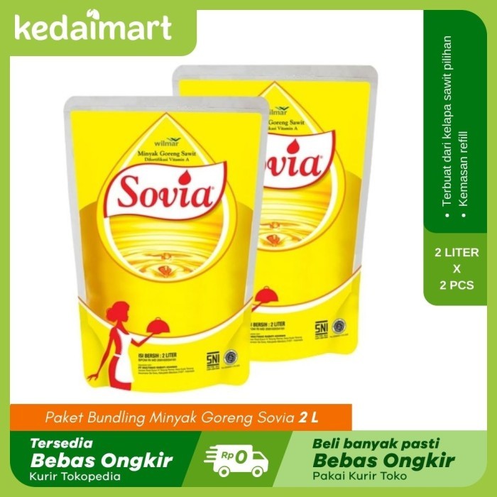 

TERBARU Paket Bundling Minyak Goreng Sovia 2 L