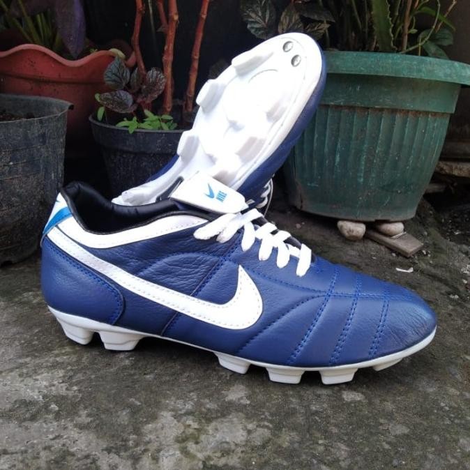 SEPATU SEPAK BOLA NIKE BIRU KULIT SAPI ASLI