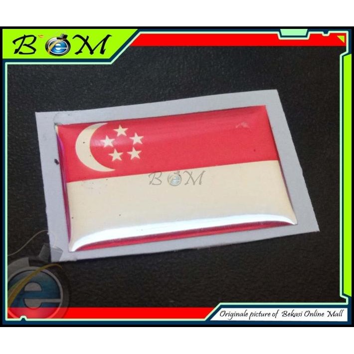 

DISKON STICKER STIKER TIMBUL BENDERA SINGAPURA SINGAPUR SINGAPORE 3X2 CM