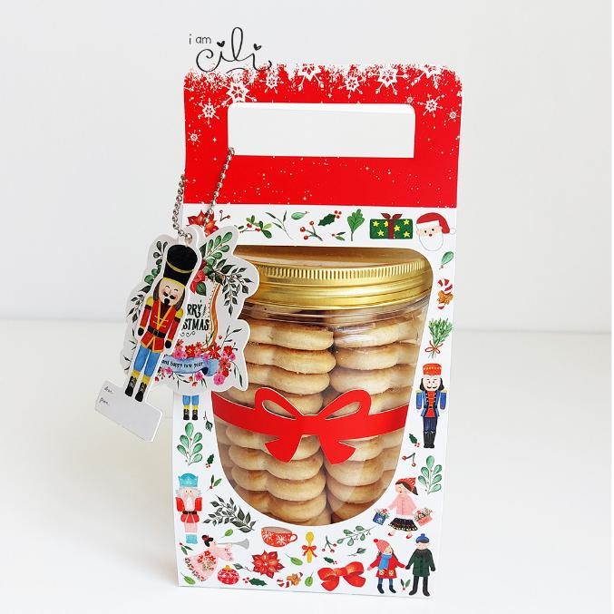 

CR - (BOX LUCY800 NATAL) kotak kue kering toples tabung jar 800ml (isi 10) TERLARIS