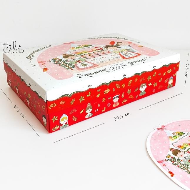 

CR - (BOX 30.5 x 21.5 x 7.5 cm NATAL) DUS kue kering toples kotak natal/merry christmas (ISI 10) TERLARIS