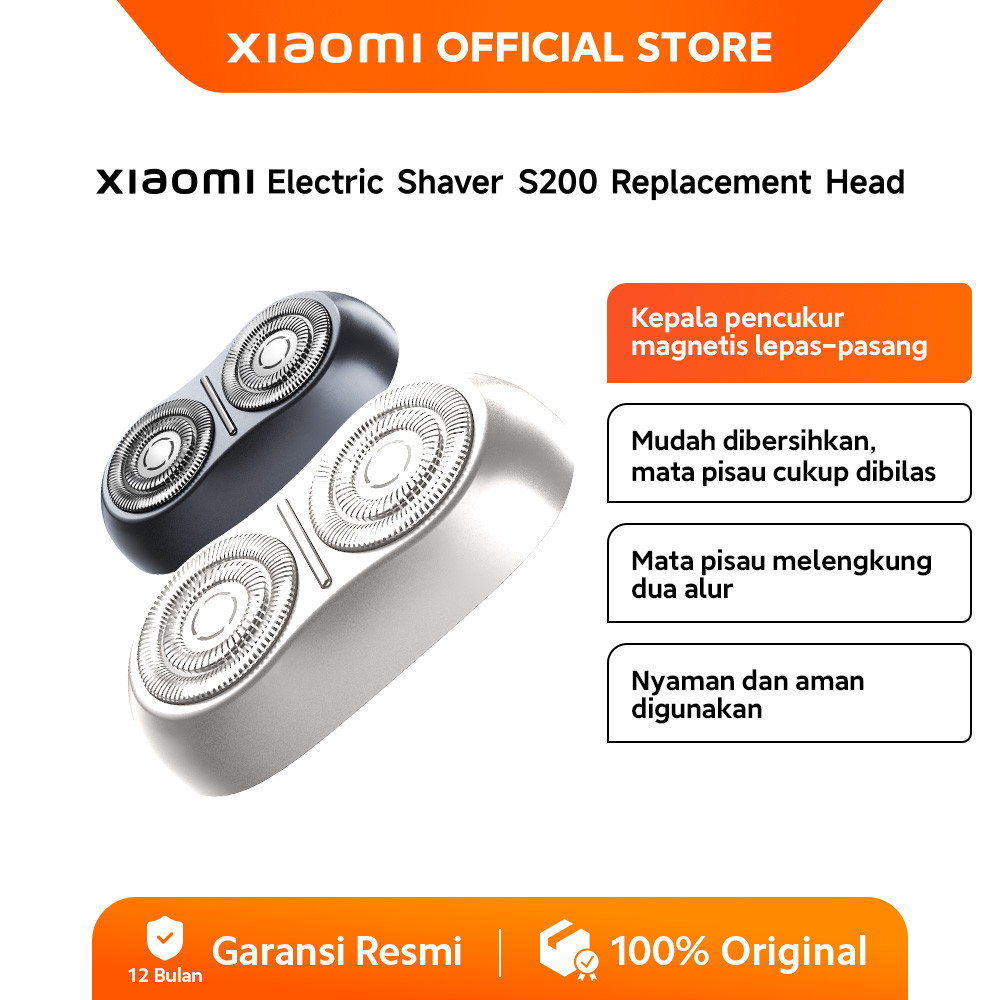 Xiaomi Electric Shaver Head S200 | Head Shaver lepas pasang | Mata pisau mudah dibilas | Dual-track 