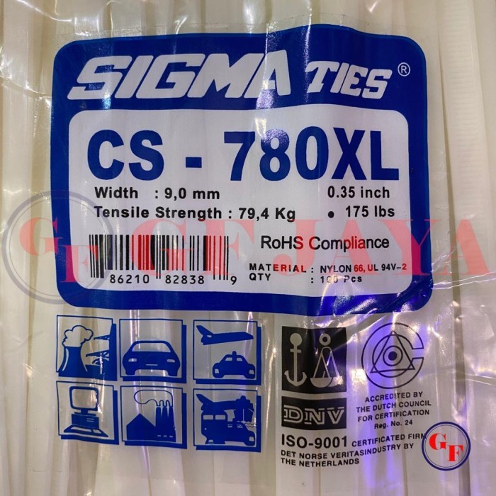 

Kabel Ties Sigma CS 780XL / 78cm Putih CS780XL Cable Tie White 80 cm