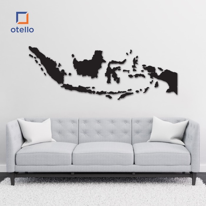 Peta Indonesia Wall Sticker Akrilik Timbul Dekorasi Hiasan Dinding