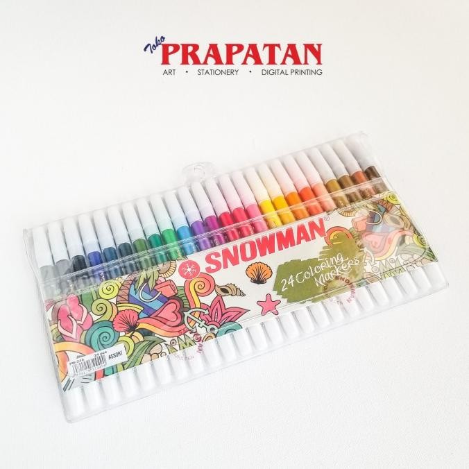 BARU SPIDOL SNOWMAN / SNOWMAN MARKER SET 24 WARNA