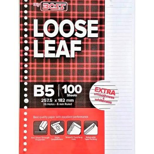 

BARU LOOSE LEAF B5 BIG BOSS ISI 50 LEMBAR GROSIR