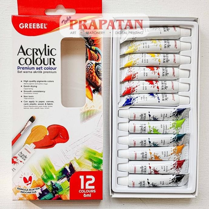 

BARU CAT AKRILIK SET GREEBEL 12X6ML | GREEBEL ACRYLIC SET
