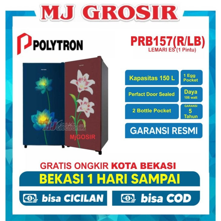 KULKAS POLYTRON PRB 157 LEMARI ES 1 PINTU PRB157 PRB 157