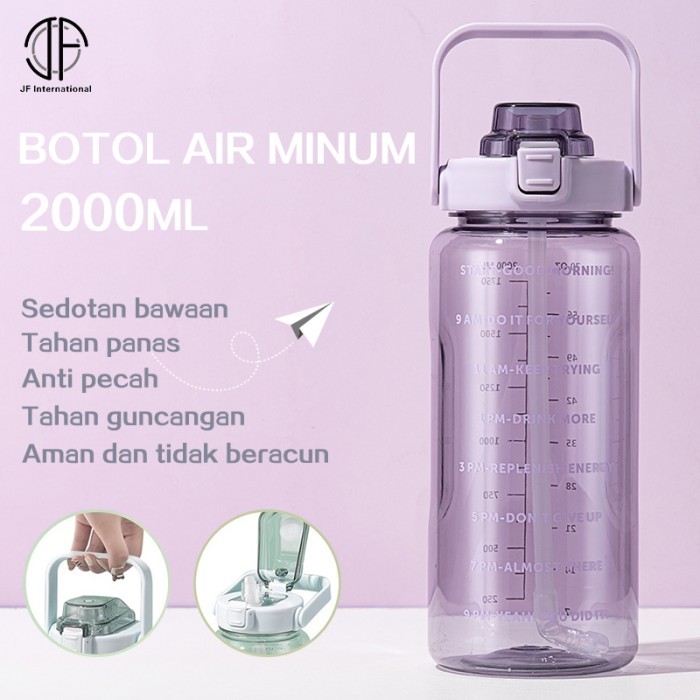 SALE Botol air minum 2L/Botol minum sekolah/cangkir plastik sedotan/botol minum dewasa
