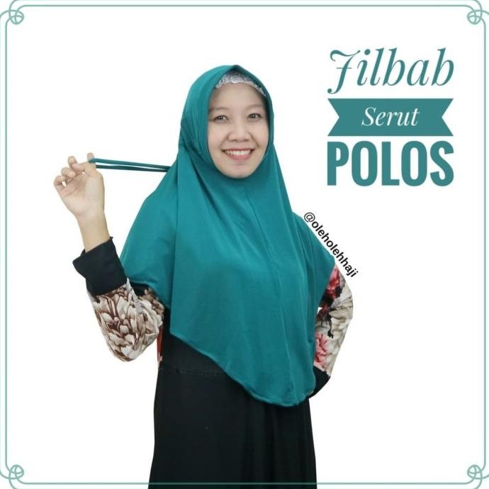 Bestseller Jilbab Hijab Khimar Instan Serut Polos Oleh Oleh Haji dan Umroh
