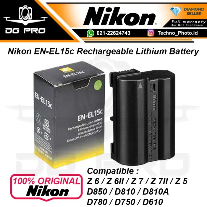 TERBARU - Battery Nikon EN-EL15C Original For Nikon d7500/Nikon D7200/750/D800