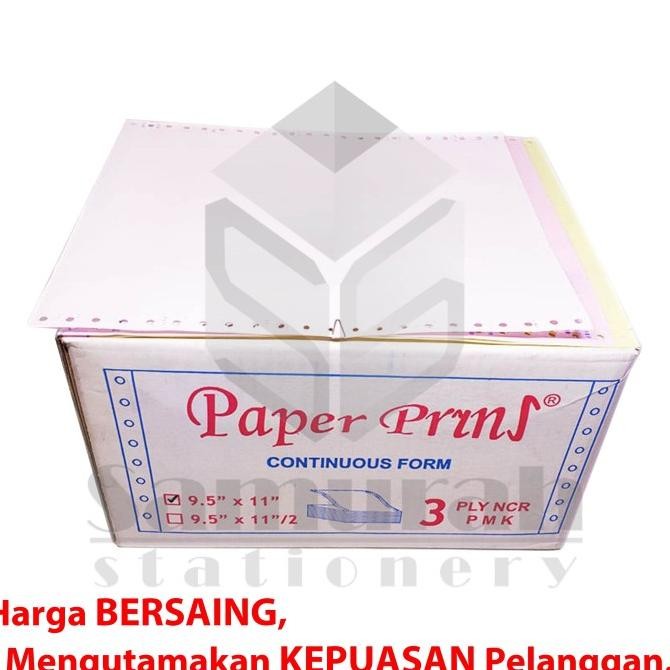 

Kertas Continuous Form Paper Prins 9,5 x 11 full Atau Bagi 2 / K 3 Ply