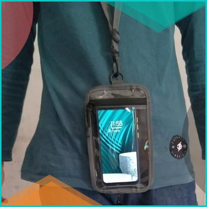 TAS HANGING SAKO WALLET/tas hp selempang kalung leher gantung hitam 11