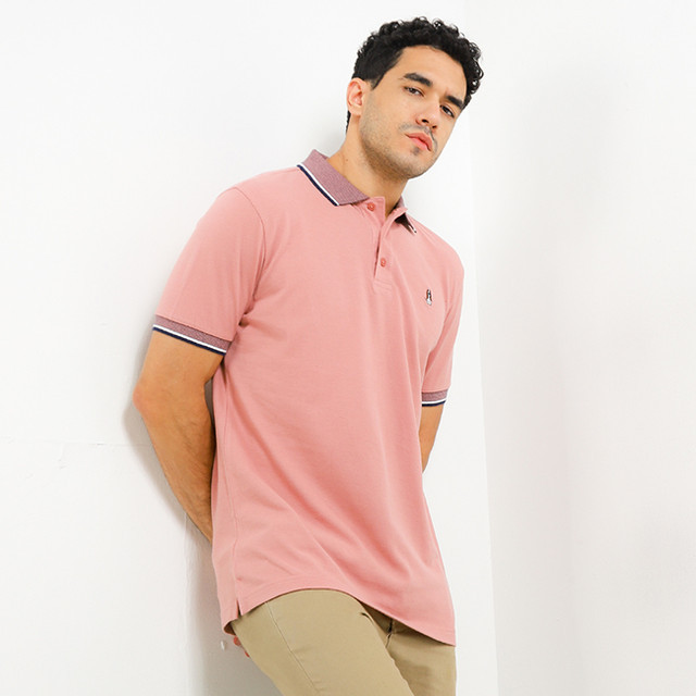 Hush Puppies Kaos Polo Pria Mailer Pink