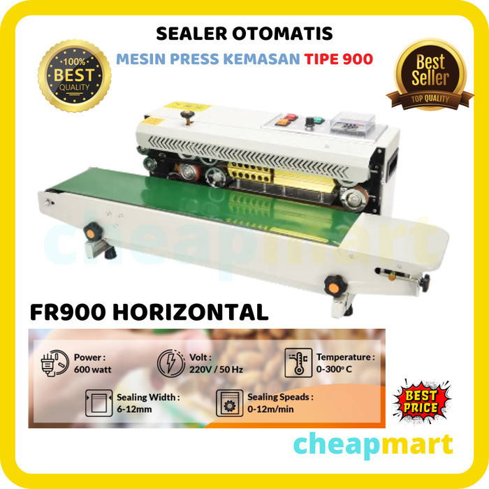 TERMURAH - FR900 Mesin Sealer Otomatis Continuous Band Sealer Horizontal Band