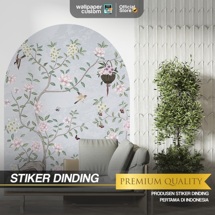 Stiker Dinding Aesthetic - Stiker Dinding Arch Design - Stiker Dinding Motif Chinoiserie 1 - Stiker