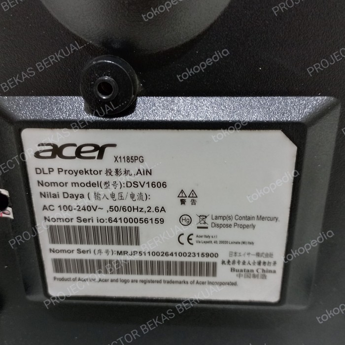 Proyektor Acer X1185Pg Bekas Bagus Terlaris 100 % Original